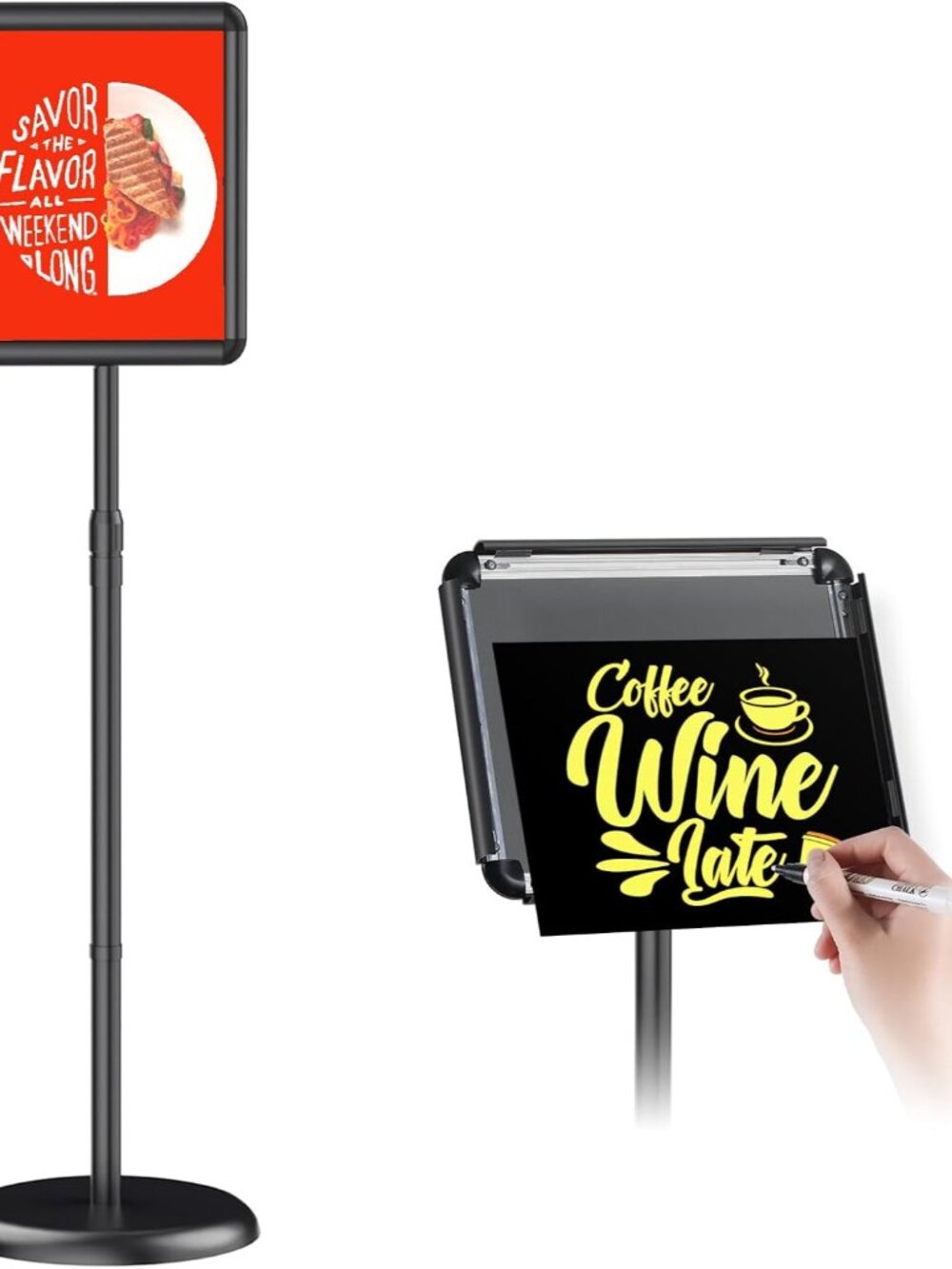 Adjustable Pedestal Floor Stand Sign Holder for 8.5*11 inches Poster or chalk bo